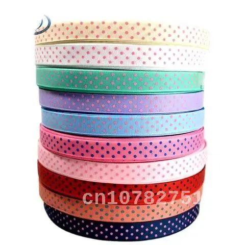 

HL 5/8" (15MM) 10 Meters/lot Printed Dots Grosgrain Ribbons Gift Box Wrapping Belt Wedding Party Decorative Crafts