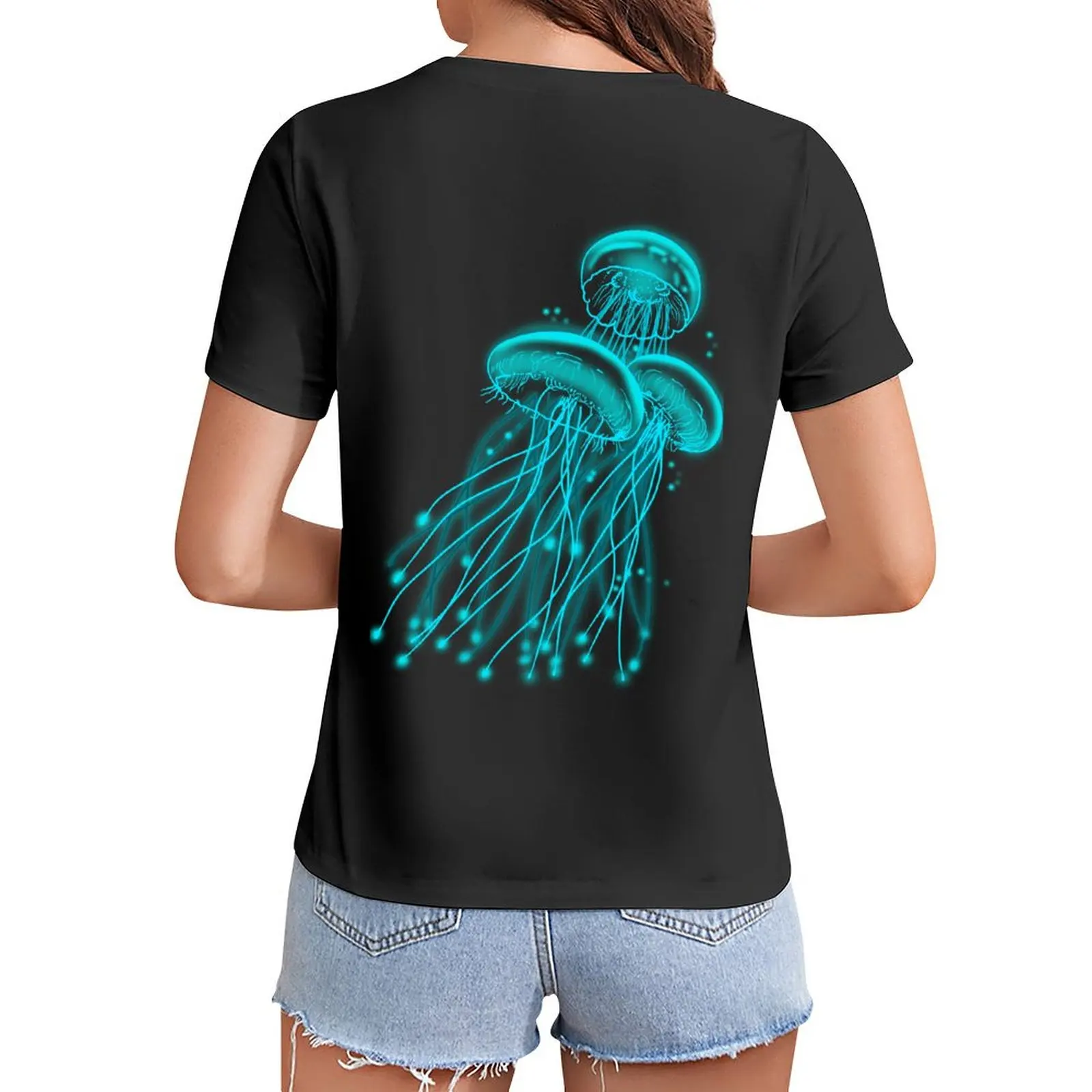 

Jellyfish T-Shirt animal prinfor plus size tops plus sizes Women's tops