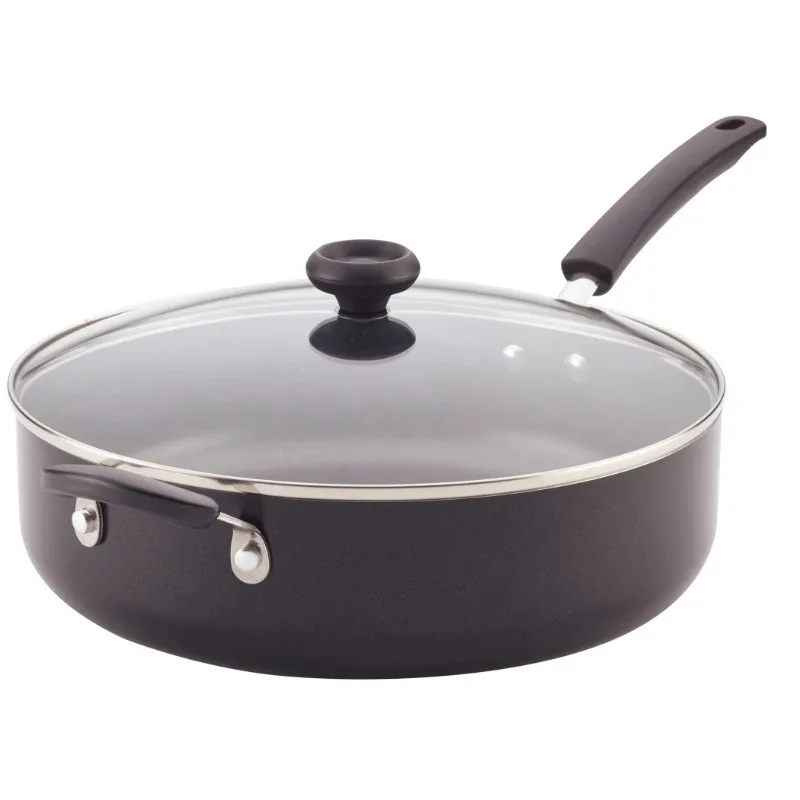 

6 Quart Easy Clean Aluminum Non-Stick Covered Jumbo Cooker, Black