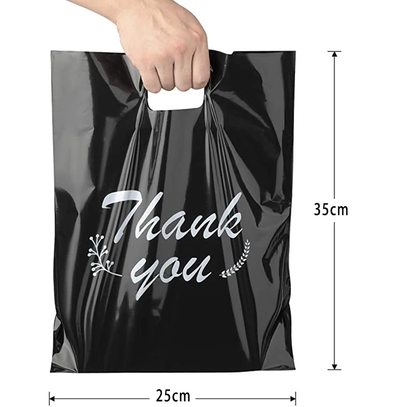 Plastic Shopping Bags 100 custom logo colored reusable with handles Gift Bags