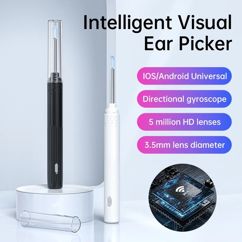 Smart Visual Ear Sticks Otoscope 5MP Endoscope Camera Wax Removal Tool Earpick Mini WIFI Camera Health Care Ear Cleaner
