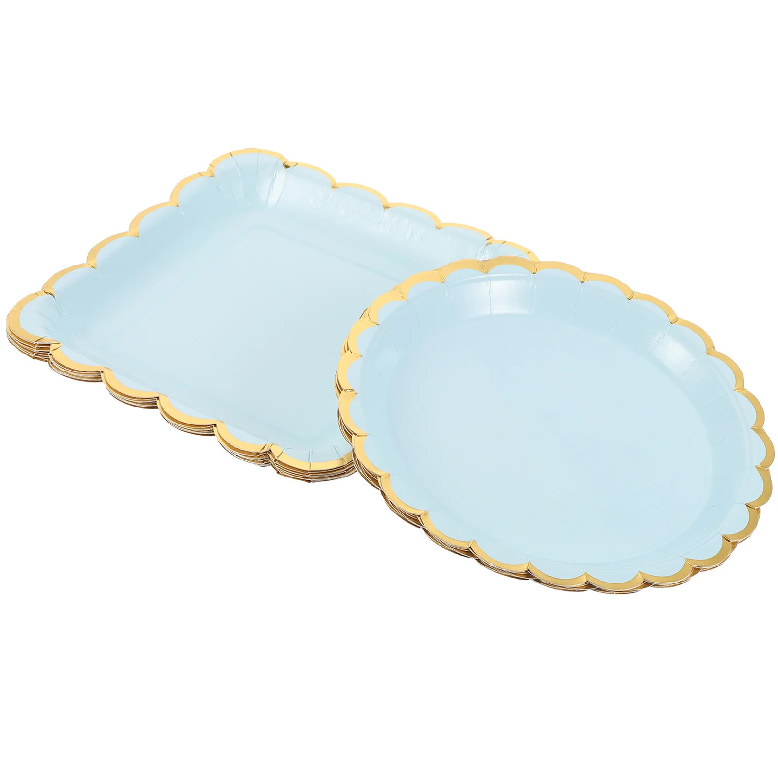 20 Pcs Festival Dinner Paper Plate Pink Square Plates Gathering Cake Decorate Pan