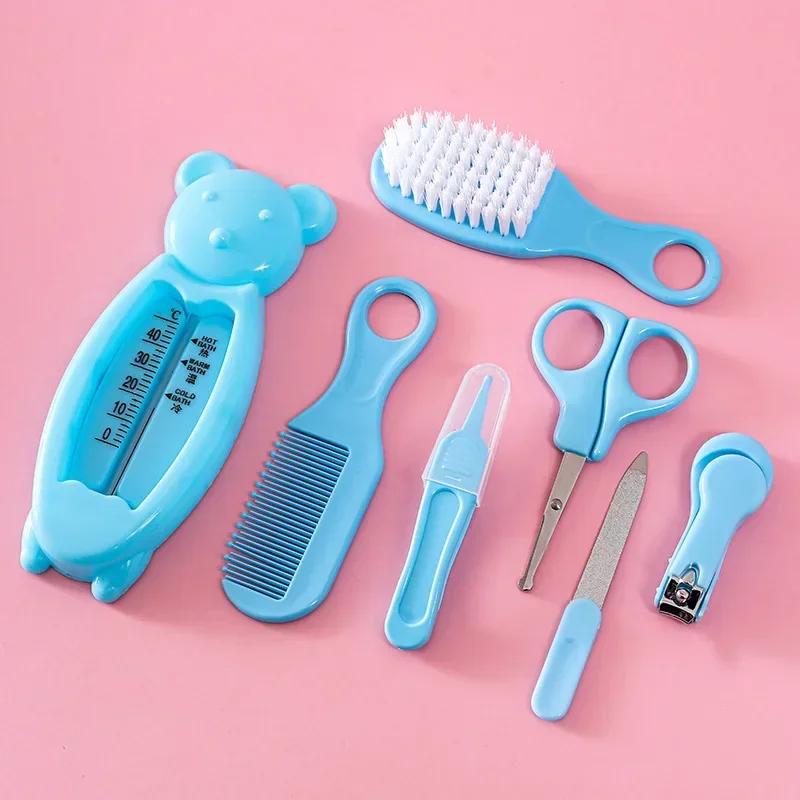 Brushes, Baby Safety Nail Clippers, Baby Care 7-piece Set of Infant Water Temperature Gauge Combination Set, Convenient and Safe