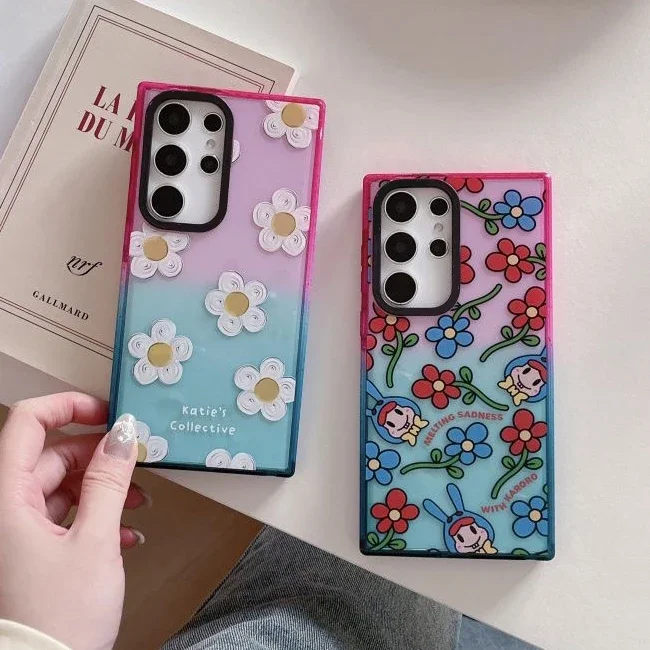 

Daisy Colorful Border Case for Samsung Galaxy S22 S23 S24 Ultra S22+ S23+ S24 Plus Cover Protective Case