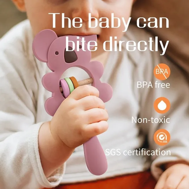 Silicone Rattles for Kids Animal Koala Handbells Newborn Baby Bed Bell Educational Toys Safe Food Grade Baby Teether Baby Items 3