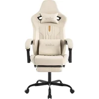 Gaming Chair with Footrest Ergonomic Computer Chair Massage Lumbar Cushion, Racing Video Game Chairs Adjustable 1