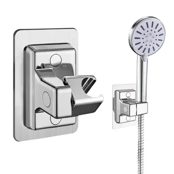 Supporto per soffione doccia in ABS Supporto per doccia a parete Staffa portatile girevole regolabile autoadesiva Accessori per il bagno 1