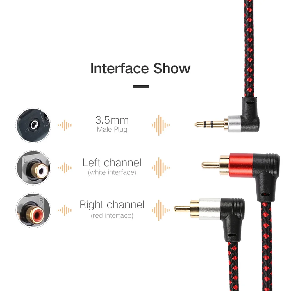UGREEN Cavo Audio RCA Jack in Nylon, Cavo Adattatore 3,5 mm a 2 RCA Maschio, Cavo Aux RCA per