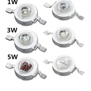 COB LED 칩 전구 고출력 램프, 따뜻한 흰색, 빨간색, 녹색, 파란색, 노란색, 좋은 대만 칩, 1W, 3W, 5W, 3V, 350MA, 750MA, 12PCs, 50PCs