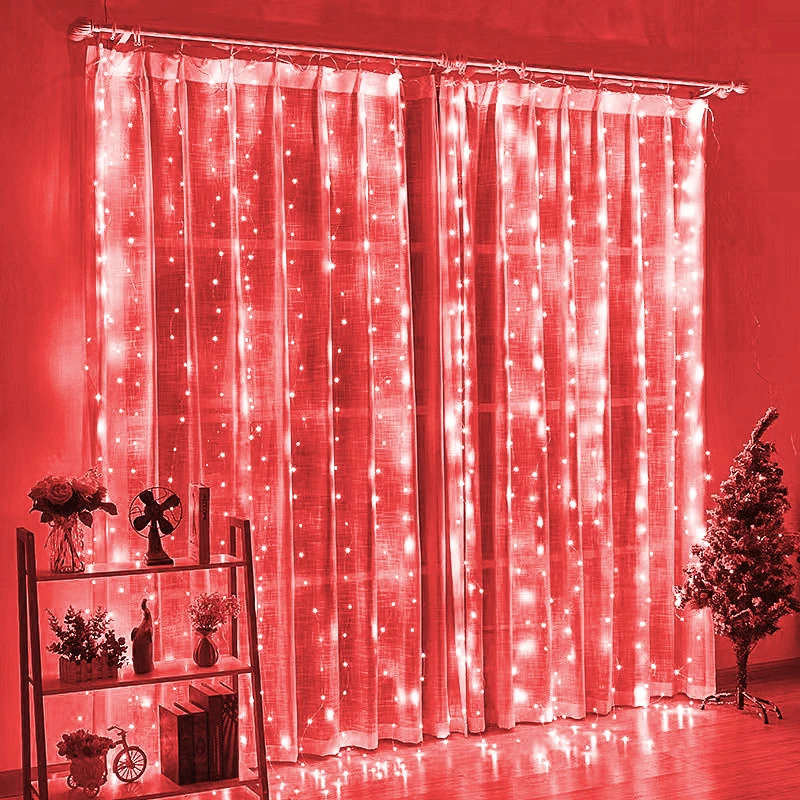 thumbnail image 1 of Cortina de guirnalda de 3/4/6 m para habitación, boda, 2024, luces navideñas, decoraciones, cortinas para el hogar, luces LED decorativas, luces de hadas, 1 of 5