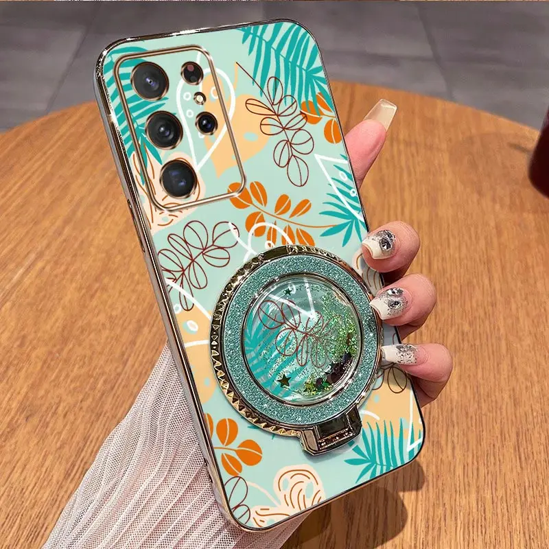 Elegant Leaf Plating Phone Case Cover