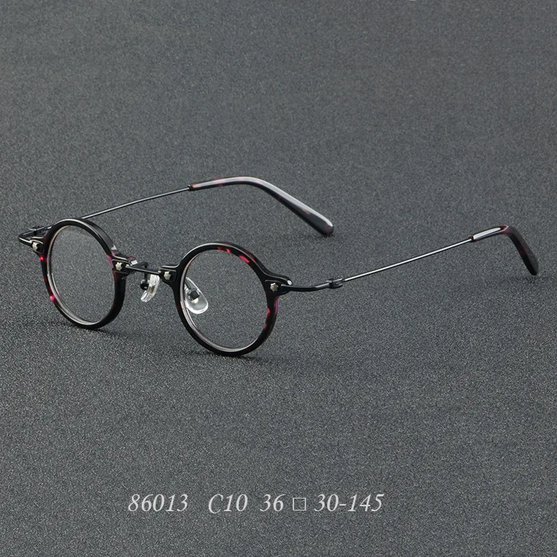 Vcka Vintage Acetat Titan Myopie Brillen Rahmen Männer verschreibung pflicht ige optische Brille Frauen Retro runde Brillen-0,5 bis-6,0 – Detail 11
