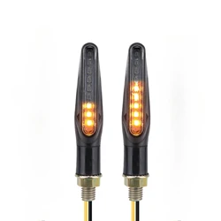 KEMiMOTO Amber Flowing LED Turn Signal Light - 12V IP67 Universal Flasher Indicator (2pcs)