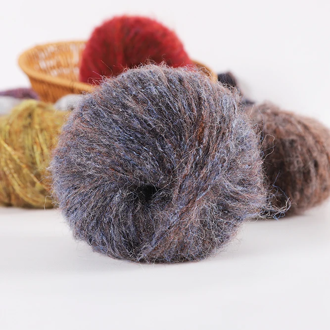Confezione da 3 rotoli di filato mohair a pelo lungo, 50 g per rotolo, totale 150 g, filato mohair fantasia, disponibile in più colori, adatto per lavori a maglia, uncinetto, maglioni, sciarpe e accessori per capelli - immagine 6