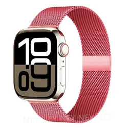 Elegant Milanese Loop Stainless Steel Watch Strap - Premium Sport Bracelet - 38 - 40 - 41-(S10)42mm (Soft red 37)