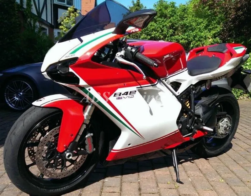 

4 подарка, новый комплект из ABS-пластика для мотоцикла, подходит для Ducati 848, 1098, 1198, 1098s, 1098r, 1098s, кузов белого, красного цветов