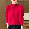 One Line Half Height 100% Andy Velvet Knitted Sweater For Women's Autumn And Winter New Top, Loose Long Sleeved Basic Style GH79 3