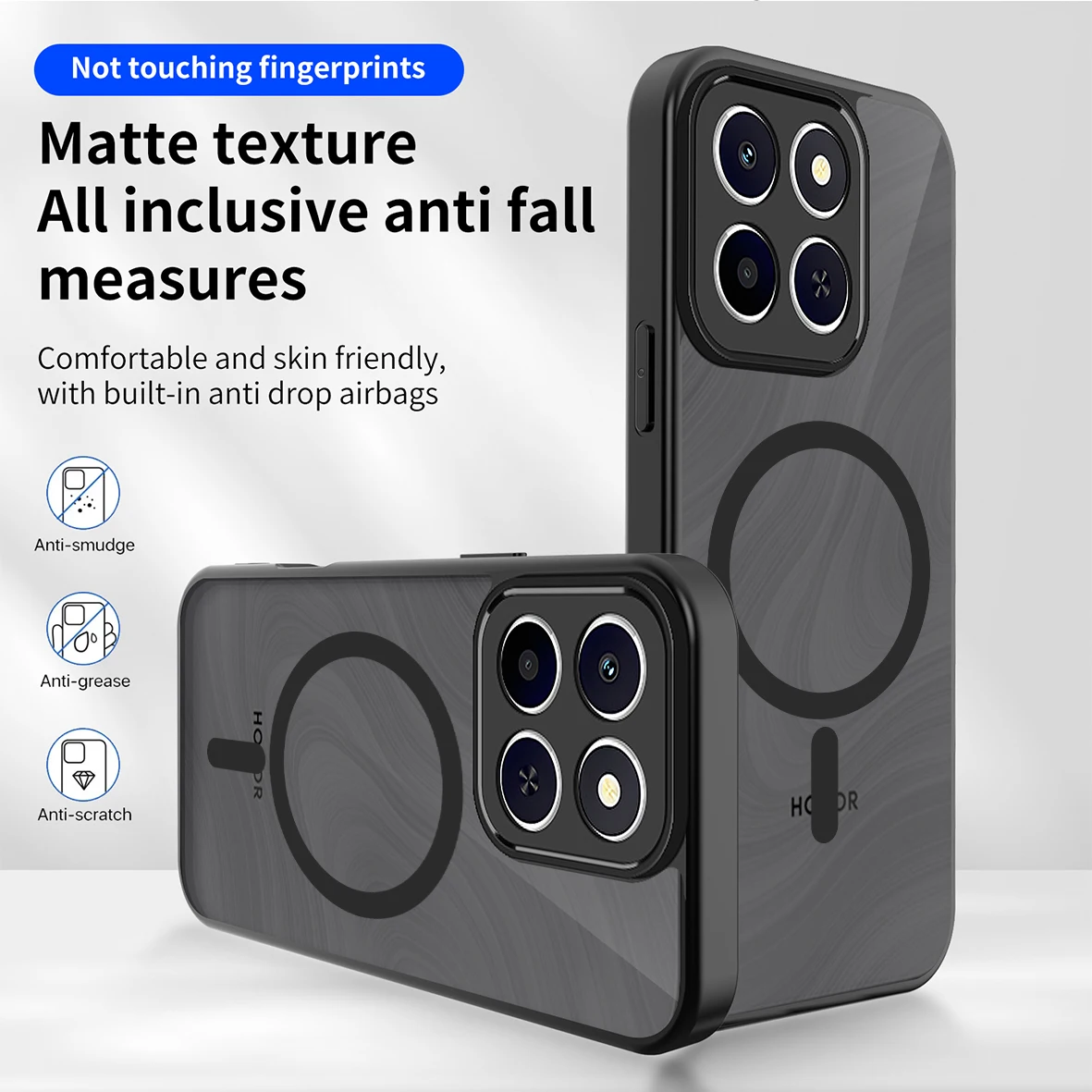 Magnetic Wireless Charging Phone Case with TPU Frame and Matte Back Cover