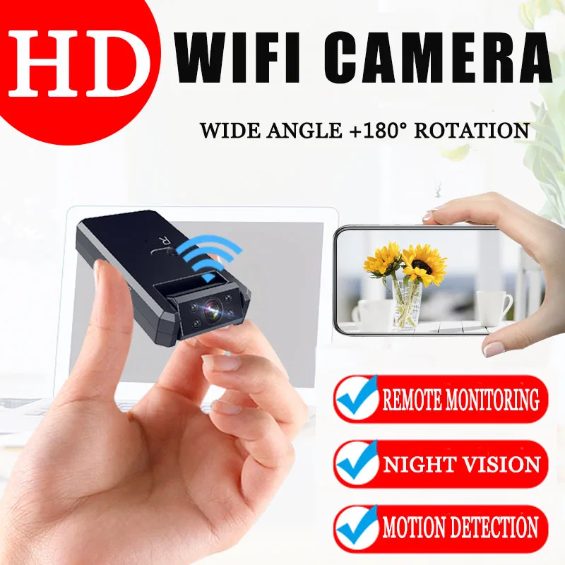 

JOZUZE WD6 Mini Camera WiFi Smart Camcorder Hotspot HD Infrared Night Vision Video Micro Small Cam Motion Detection Battery Cam