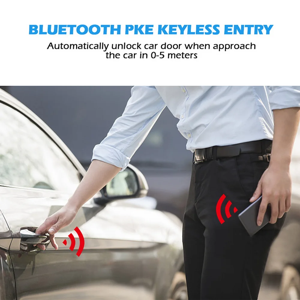 Car Alarm Kit Germany Spy Bluetooth APP Two Way Engine Start 2 LCD Remote 5000M Push Button Security Keyless Entry PKE 862