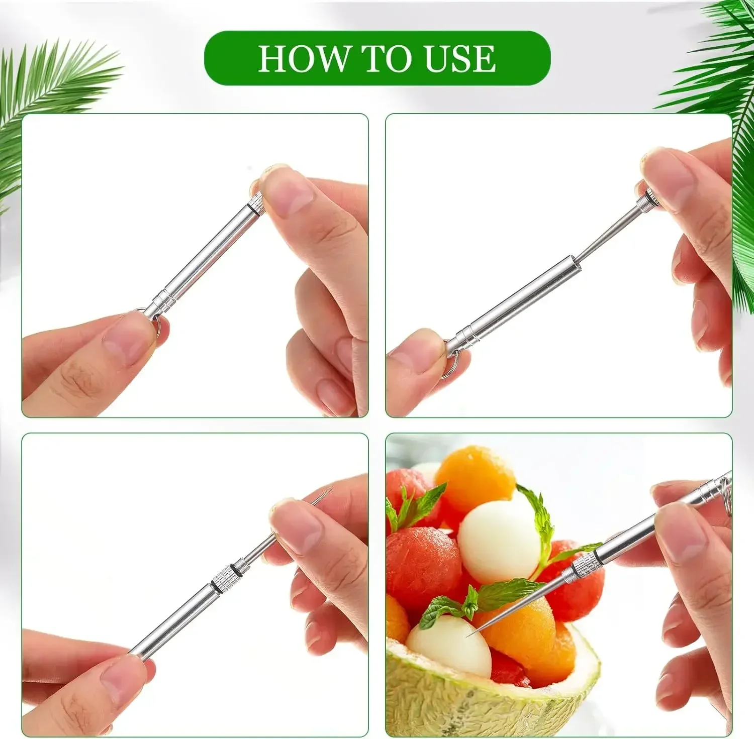 Portable Titanium Toothpicks Metal Pocket Toothpick Stainless Steel Toothpick Reusable Toothpicks Toothpick Set Toothpicks Set Retractable Toothpick 2PC For Picnic Camping