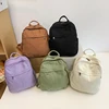 LEFTSIDE Women's 2024 Korean Fashion Small Canvas Backpack Student Back To School Book Bag Cute Travel Solid Color Back Packs 5