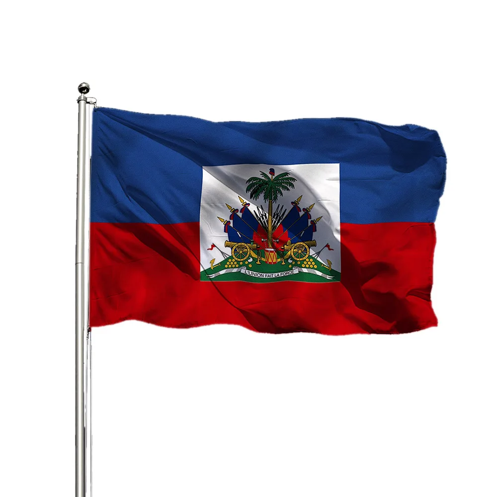 

Hot Style Double Side Printing National Haiti Flag 100% Polyester Haitian Flag
