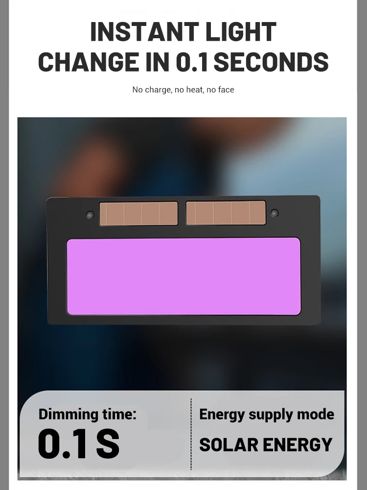 Auto Darkening Welding Glasses Adjustable Band Detachable Welder Mask Impact Resistant Split Type Face Protector