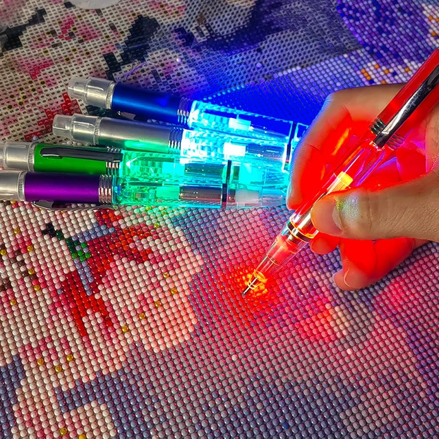 DIY Diamond Painting Point Drill Pen with Light UP LED Lighting Pens  Embroidery Cross Stitch Nail Art DIY Tools Sewing Accessory - AliExpress
