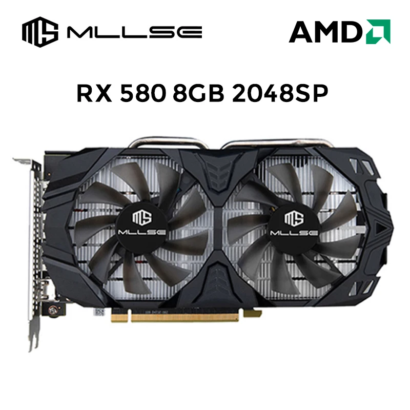 Placa Gráfica Mllse-gaming Amd rx 580 8gb 2048sp Gddr5 256 Bits Pci Express 3.0×16 Radeon Gpu 14nm Computador