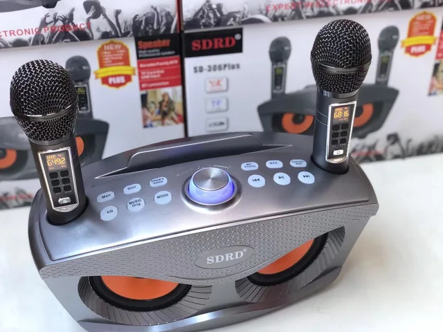 Máquina de Karaoke profesional SD306Plus, Altavoz Bluetooth inalámbrico con  micrófono Dual, sistema KTV para el hogar al aire libre, reproductor de  música portátil