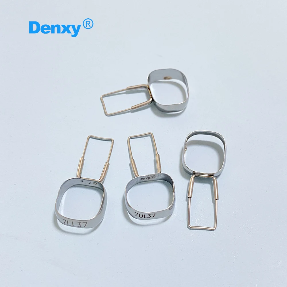 DENXY 1 Set zahnärztliches kieferorthopädisches Molarenband 1 # 29- # 44 2. Gang # 27- # 40, platzsparende kieferorthopädische Zahnspangen, vorgeformte Bandschlaufe – Detail 5