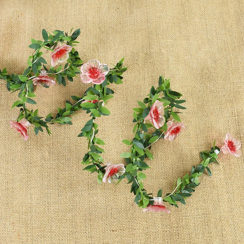 10/20LED Kirschblüte Lichterketten Künstliche Rose Blumen Blatt Lichterkette Girlande Für Hochzeit Wohnkultur Valentinstag Geschenke – Detail 12
