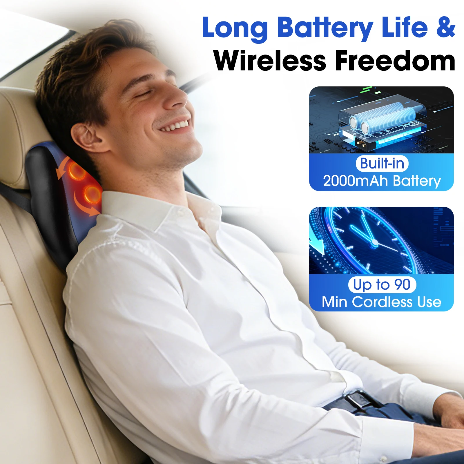 2 in 1 Massage Pillow Red Light 30℃ Heating Vibration Massager for Lumbar Waist Back Neck Shoulder Pain Relief Massage Machine