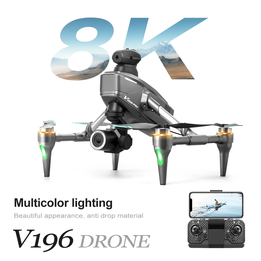Drone 8K avec caméra HD, quadricoptère pliable pour course FPV
