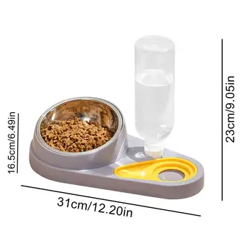 Tilted Cat Food Bowls Elevated Dog Feeder For Feeding Anti-Tip Cat Feeding Station Tilted Dog Food And Water Bowl Set For Water 5