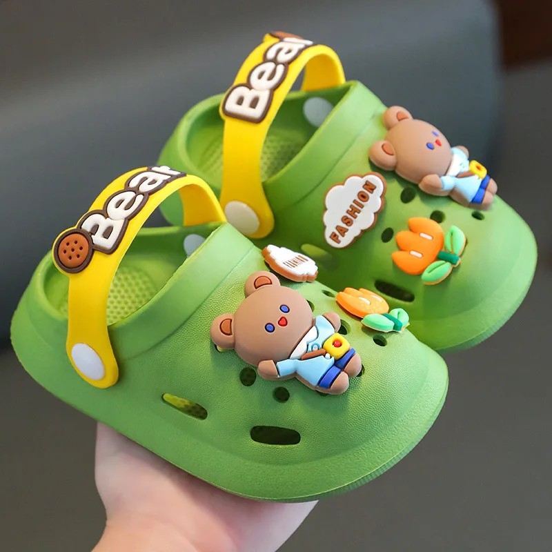 Children's Sandals Boys Girls Summer New Cartoon Beach Non Slip Soft Soled Indoor Garden Shoes Kids Baby Household Slippers