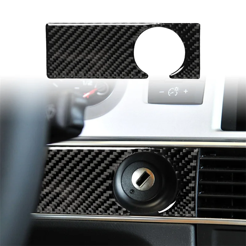 

For Audi A6 C6 4F 2005-2011 Real Carbon Fiber Keyhole Key Hole Jack Decoration Cover Decal Trim Car Interior Accessories