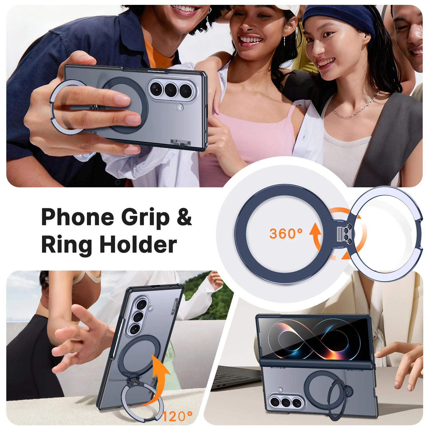 Revolutionary Rotating Magnetic Kickstand Phone Case – Ultra Shockproof with Magsafe Axis Protection