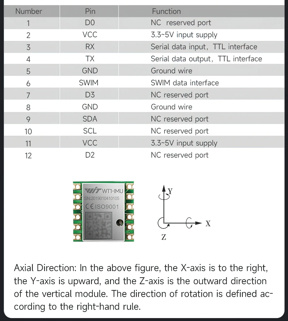 Фото WitMotion WT1-IMU Ultra низкая цена ICM42607 6-осевой Инклинометр Высокая точность Acc + гироскоп + угол (XY 0,2 °) с фильтром Kalman №4