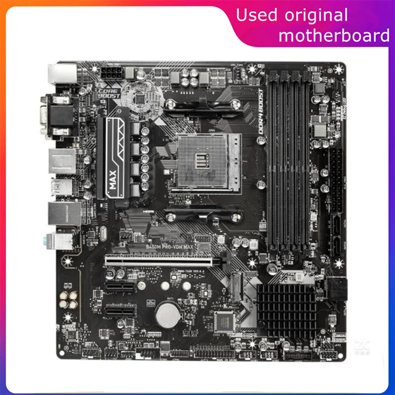 Usato Am4 Per Amd B450 B450M Pro-Vdh Max Scheda Madre Del Computer Pci-E4.0 Usb3.0 Sata3 Am4 Ddr4 128G Scheda Madre Desktop