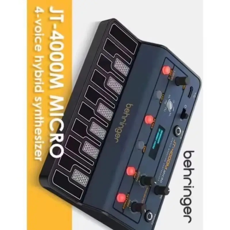 BEHRINGER JT-4000M 마이크로 휴대용 4-보이스 하이브리드 신디사이저(2개의 아날로그 모델링 오실레이터, 멀티 모드 아날로그 필터 포함)