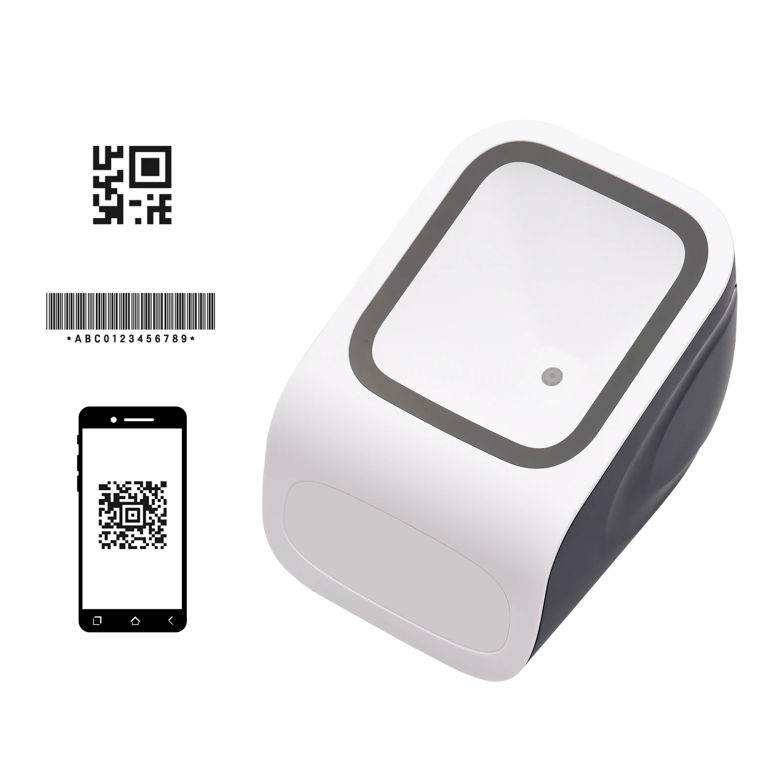 QR 데스크톱 바코드 스캐너 플랫폼, 핸즈프리 USB 유선 바코드 리더, 소매점 모바일 결제 컴퓨터용 스캐너, 1D 2D