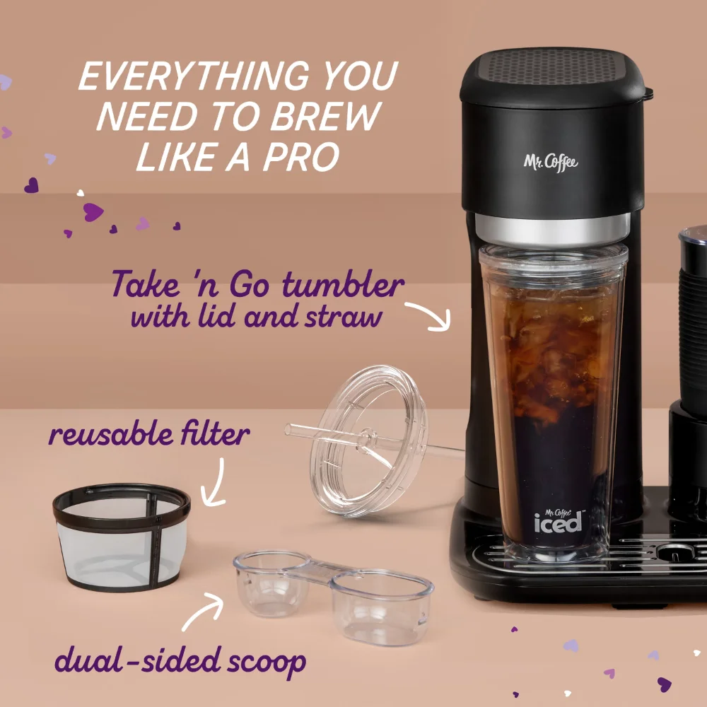 NEW! Mr. Coffee Iced Coffee Maker with Reusable Tumbler and Coffee Filter  -Gray