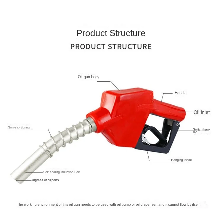 AC-11A 3/4BSP 45L/min Fuel Nozzle Aluminum Auto Cut-off Fuelling Nozzle Gas Station Refueling Oil Diesel Oil Dispensing Tool