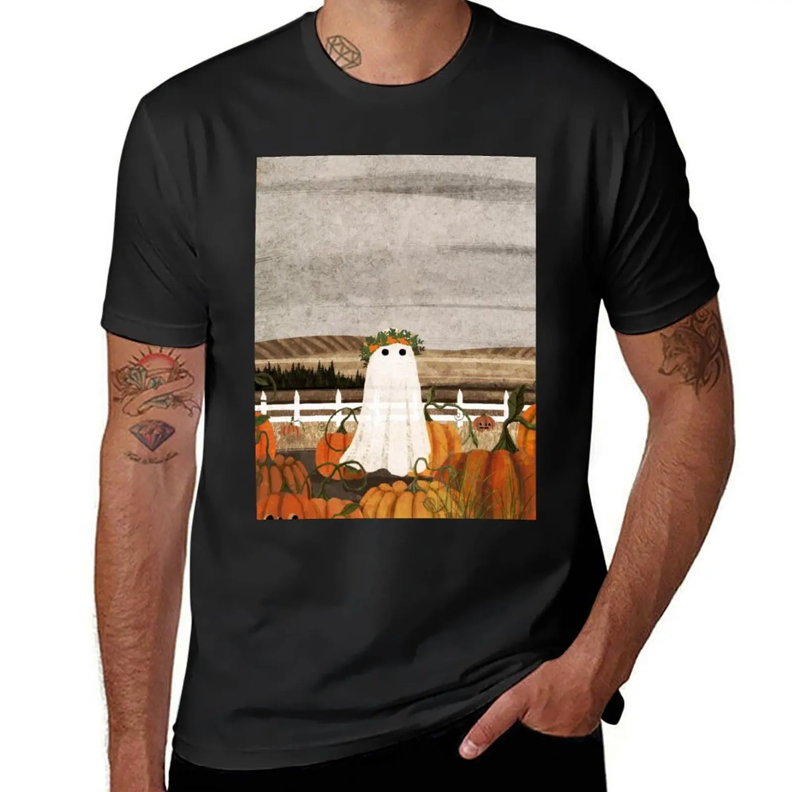 

There's a Ghost in the Pumpkins Patch Again... T-Shirt plain anime tees heavyweight t shirts for men