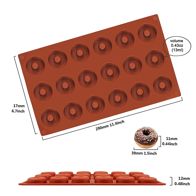 Mini Donut Chocolate Mold 3D Swirl Gummy Silicone Mould Pudding Candy Fondant Moule Cake Decorating Tools Kitchen Accessories