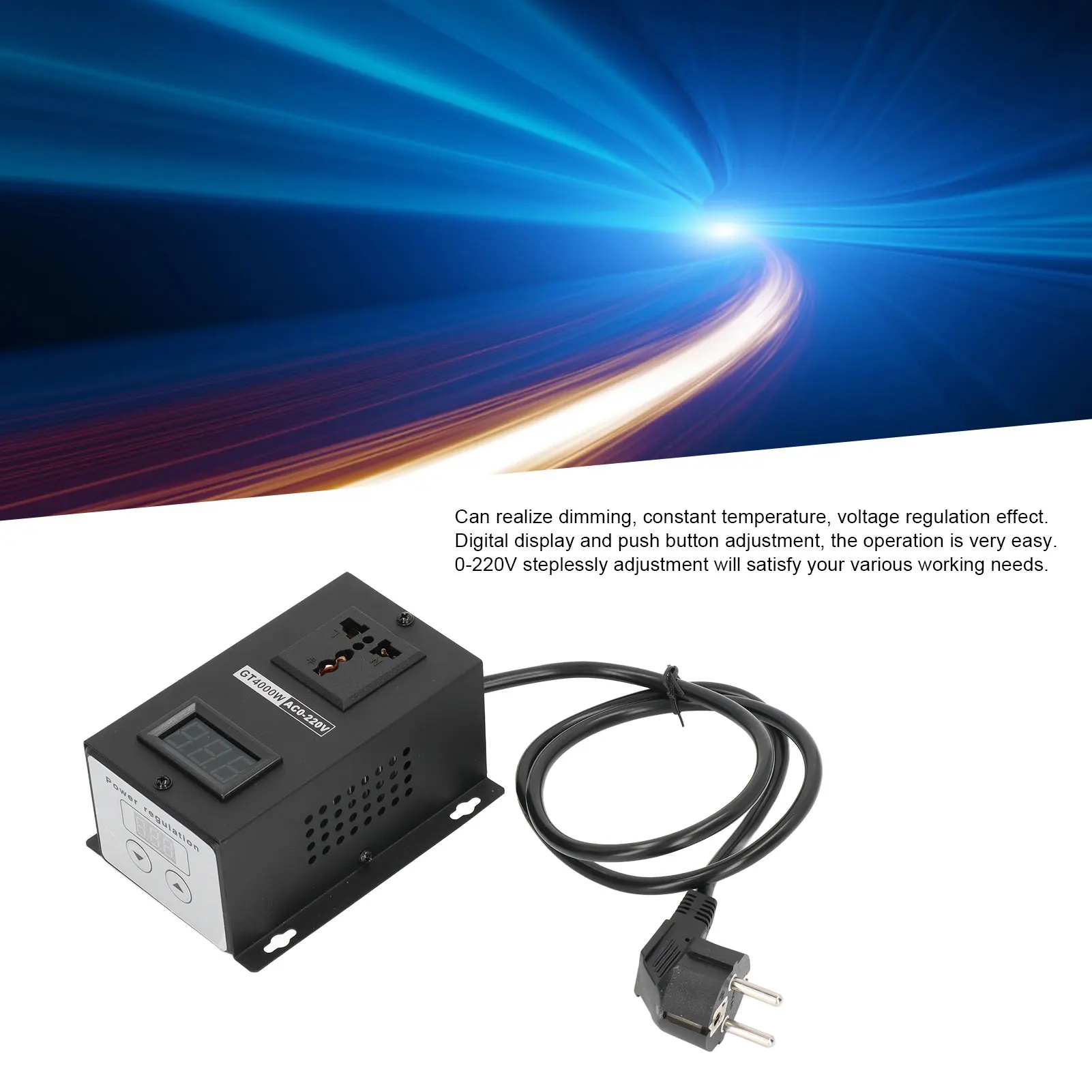 전압 컨트롤러 전압 조정기 SCR 컨트롤러 제어 EU 220V 4000W 속도 온도 전압 조정기 컨트롤러