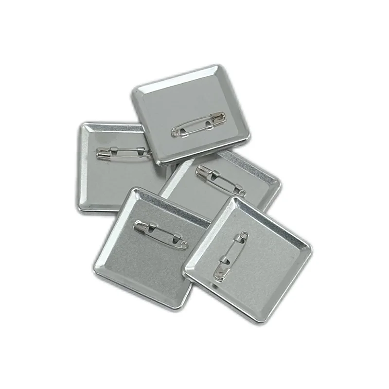 100PCS Metal Square Badge Button Making Parts DIY Making Badge Pins Consumables Material for Square Button Maker Supplies