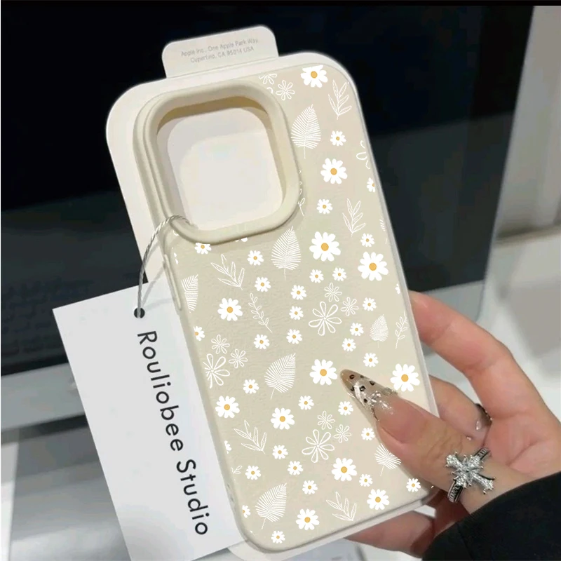Elegant Daisy Blossom Leather PU Phone Case Cover